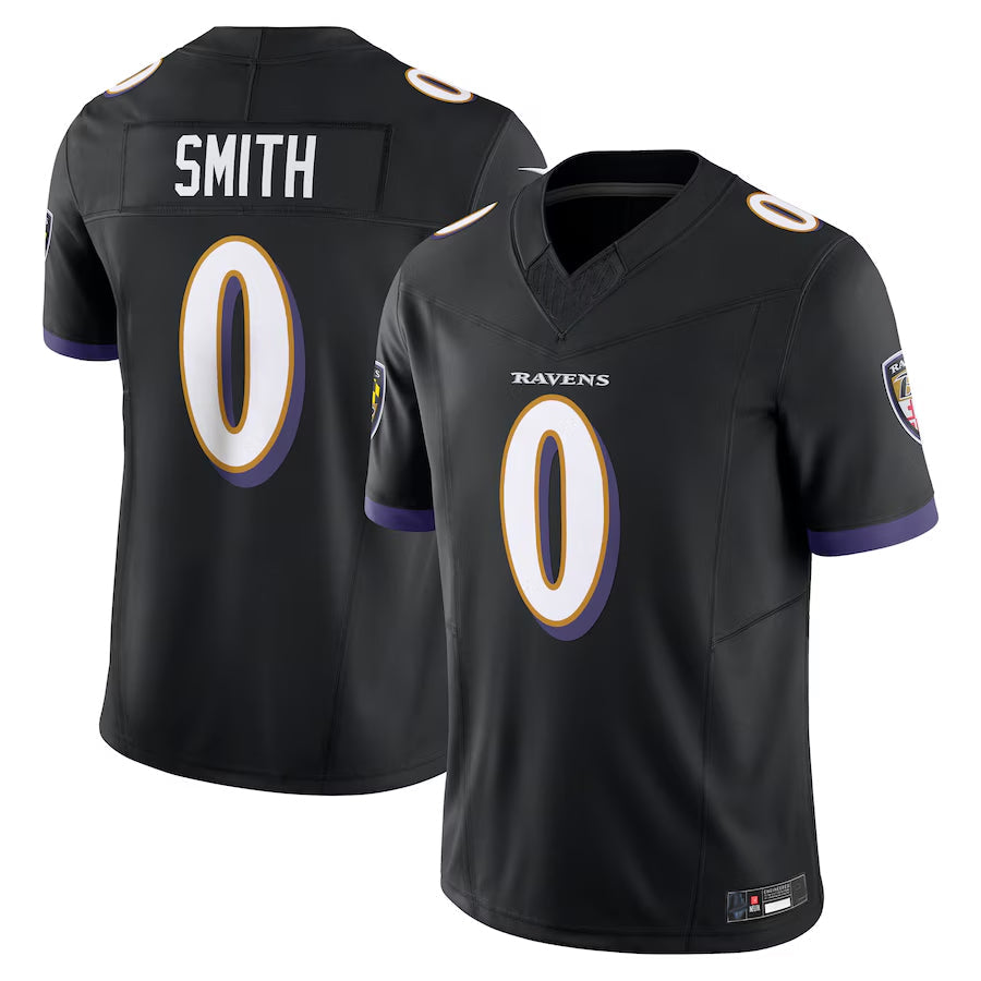 Jdoa B.Ravens #0 Roquan Smith Player Black Vapor F.U.S.E. Limited Stitched Jerseys