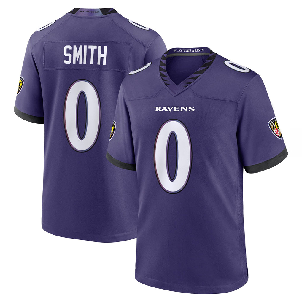 Jdoa B.Ravens #0 Roquan Smith Player Purple Home Game Stitched Jerseys