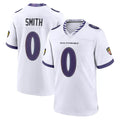 Jdoa B.Ravens #0 Roquan Smith Player White Purple Home Game Stitched Jerseys