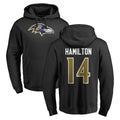 Jdoa B.Ravens #14 Kyle Hamilton Player Black Pullover Hoodie Stitched Jerseys