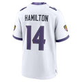 Jdoa B.Ravens #14 Kyle Hamilton Player White Home Game Stitched Jerseys