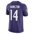 Jdoa B.Ravens #14 Kyle Hamilton Purple Team Vapor F.U.S.E. Stitched Limited Jerseys