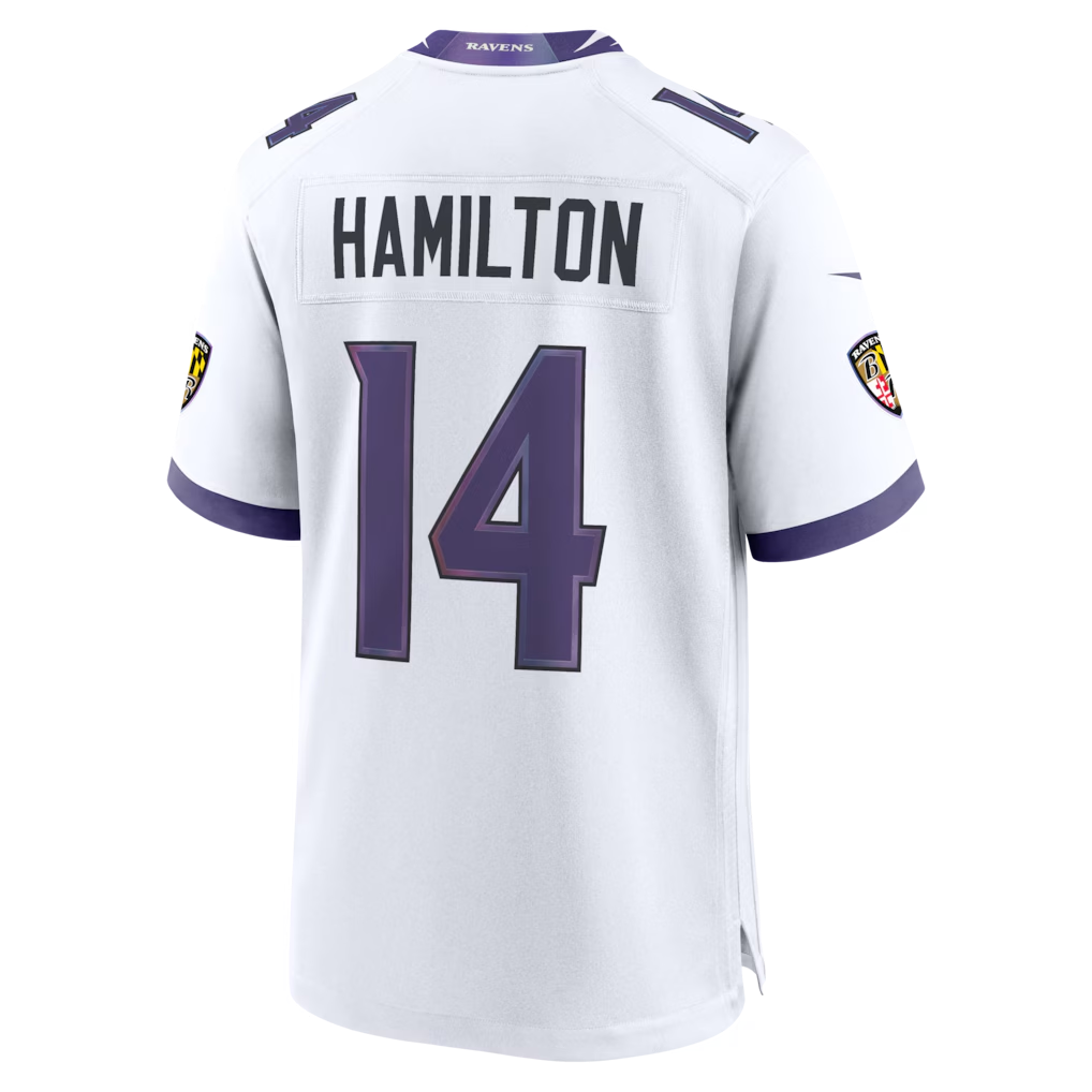 Jdoa B.Ravens #14 Ravens Kyle Hamilton White Game Stitched Jerseys