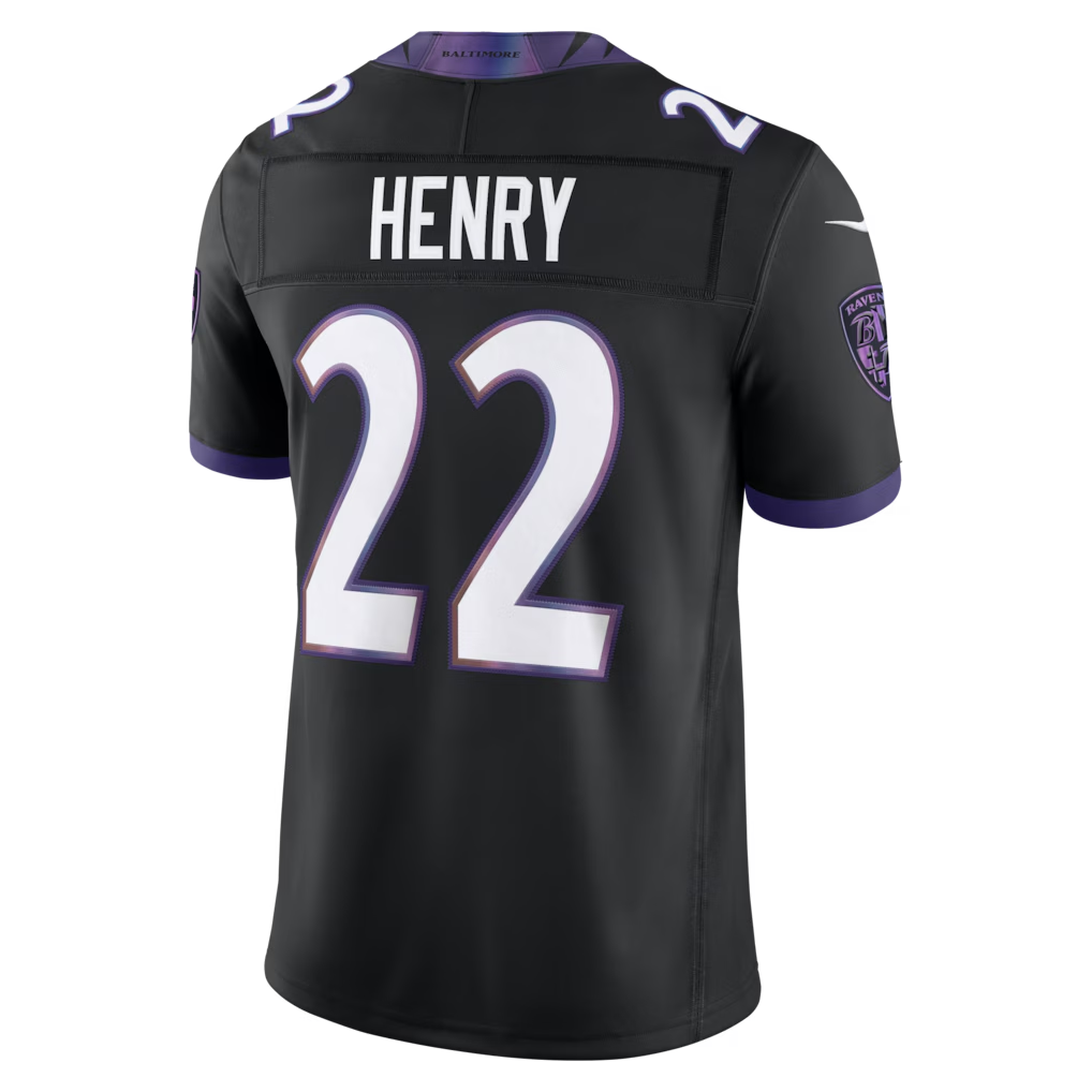 Jdoa B.Ravens #22 Derrick Henry Black Alternate Alternate Vapor F.U.S.E. Stitched Limited Jerseys