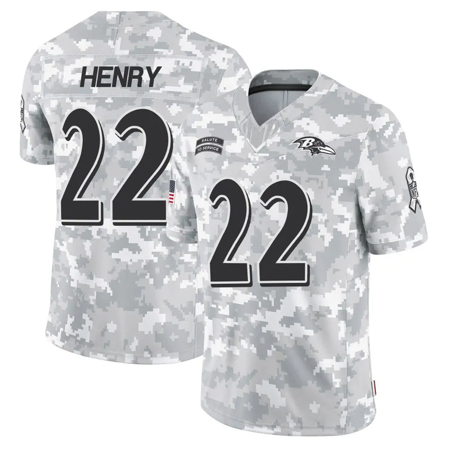 Jdoa B.Ravens #22 Derrick Henry Player Arctic Camo Salute to Service Limited  Stitched Jerseys