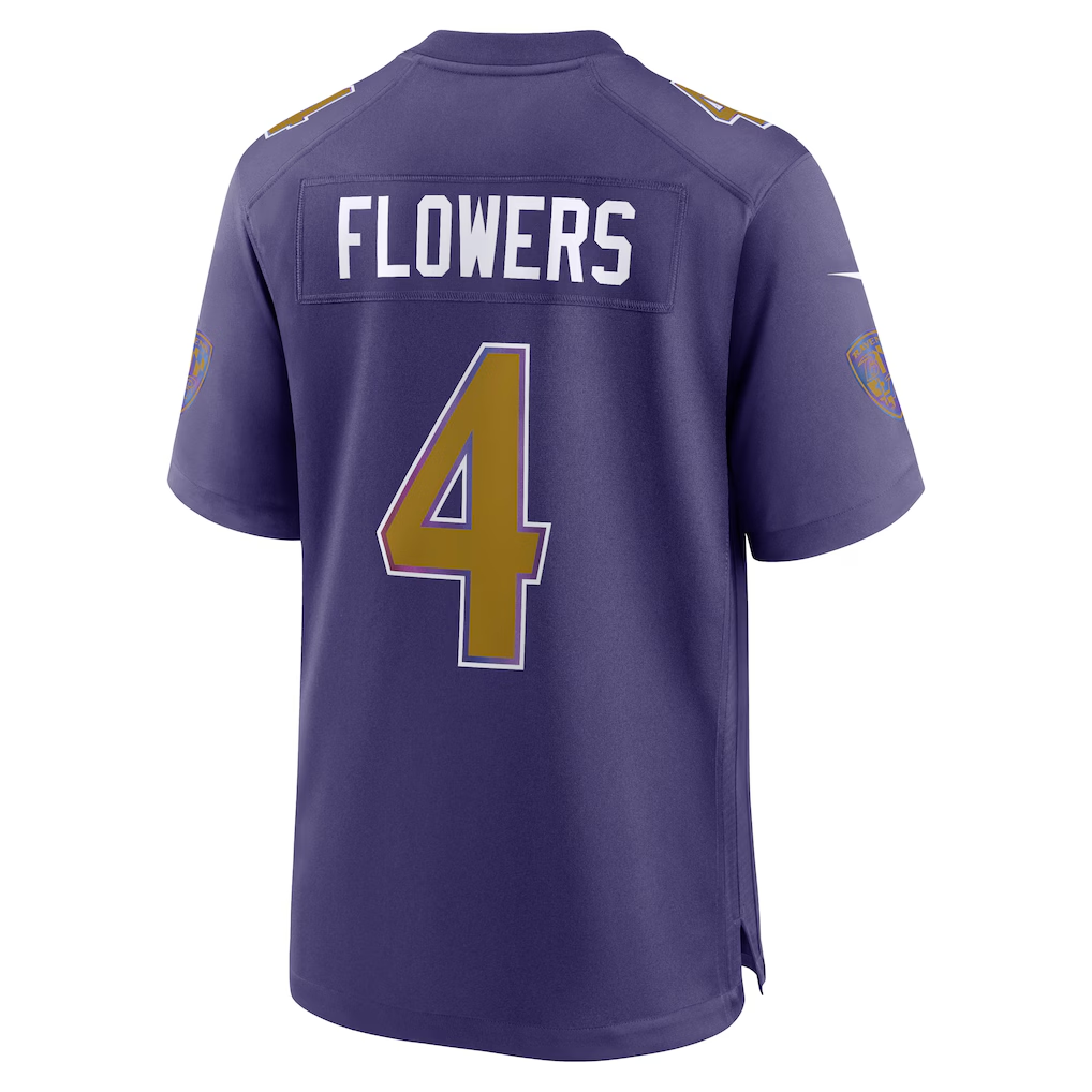 Jdoa B.Ravens #4 Zay Flowers Purple Alternate Game Stitched Jerseys