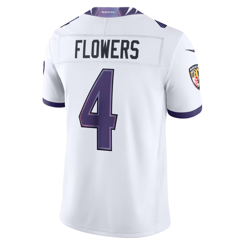 Jdoa B.Ravens #4 Zay Flowers White Vapor F.U.S.E. Stitched Limited Jerseys