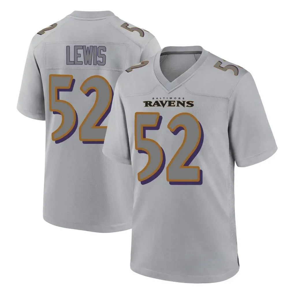 Jdoa B.Ravens #52 Ray Lewis Player Gray Replica Limited Stitched Jerseys
