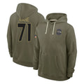 Jdoa B.Ravens #71 Olaivavega Ioane Player Olive Salute to Service Hoodie Stitched Jerseys