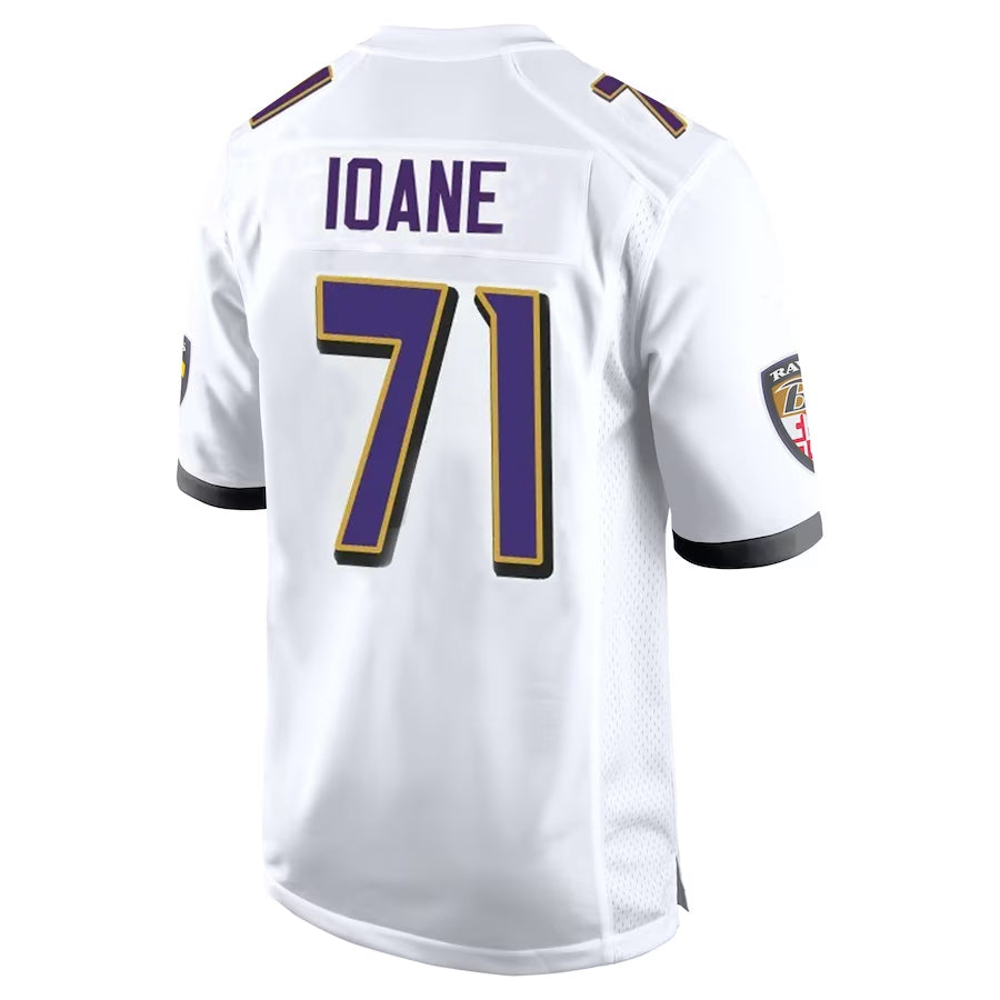 Jdoa B.Ravens #71 Olaivavega Ioane Player White Alternate Home Stitched Jerseys