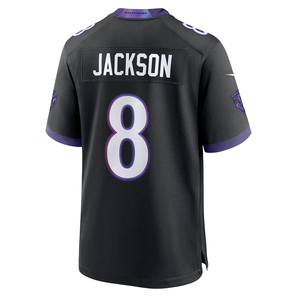 Jdoa B.Ravens #8 Lamar Jackson Black Alternate Game Stitched Jerseys