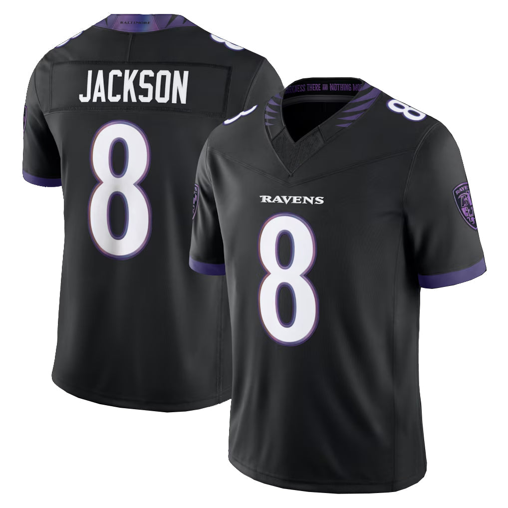 Jdoa B.Ravens #8 Lamar Jackson Player Black Limited Elite Home Game Stitched Jerseys