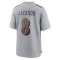 Jdoa B.Ravens #8 Lamar Jackson Player Gray Replica Limited  Stitched Jerseys