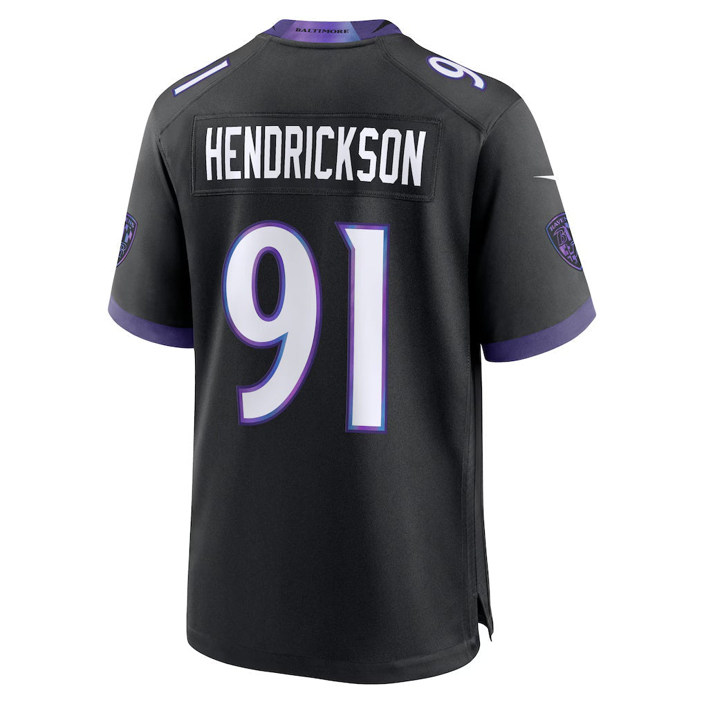 Jdoa B.Ravens #91 Trey Hendrickson Black Alternate Game Stitched Jerseys
