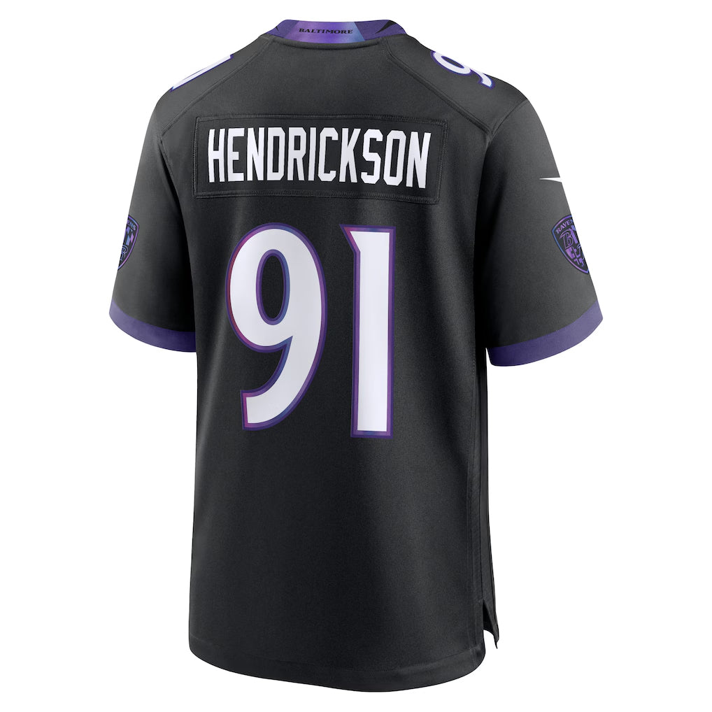 Jdoa B.Ravens #91 Trey Hendrickson Player Black Home Game Stitched Jerseys