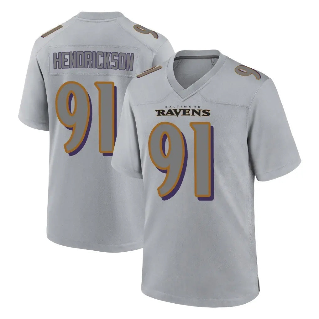 Jdoa B.Ravens #91 Trey Hendrickson Player Gray Replica Game Stitched Jerseys