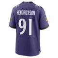 Jdoa B.Ravens #91 Trey Hendrickson Player Purple Home Game Stitched Jerseys