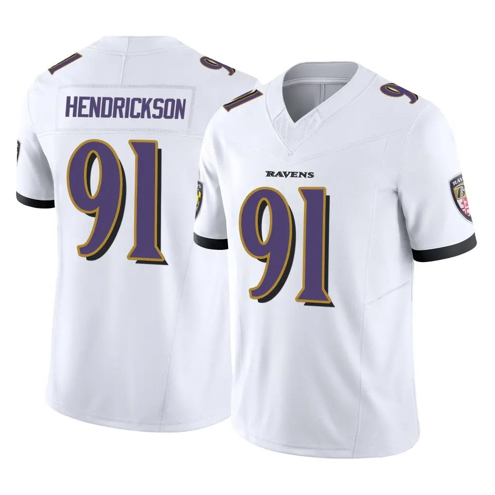 Jdoa B.Ravens #91 Trey Hendrickson Player White Vapor F.U.S.E. Limited Stitched Jerseys