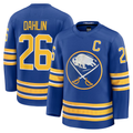 Jdoa B.Sabres #26 Rasmus Dahlin Royal Premium with Captain's Patch Stitched Jerseys