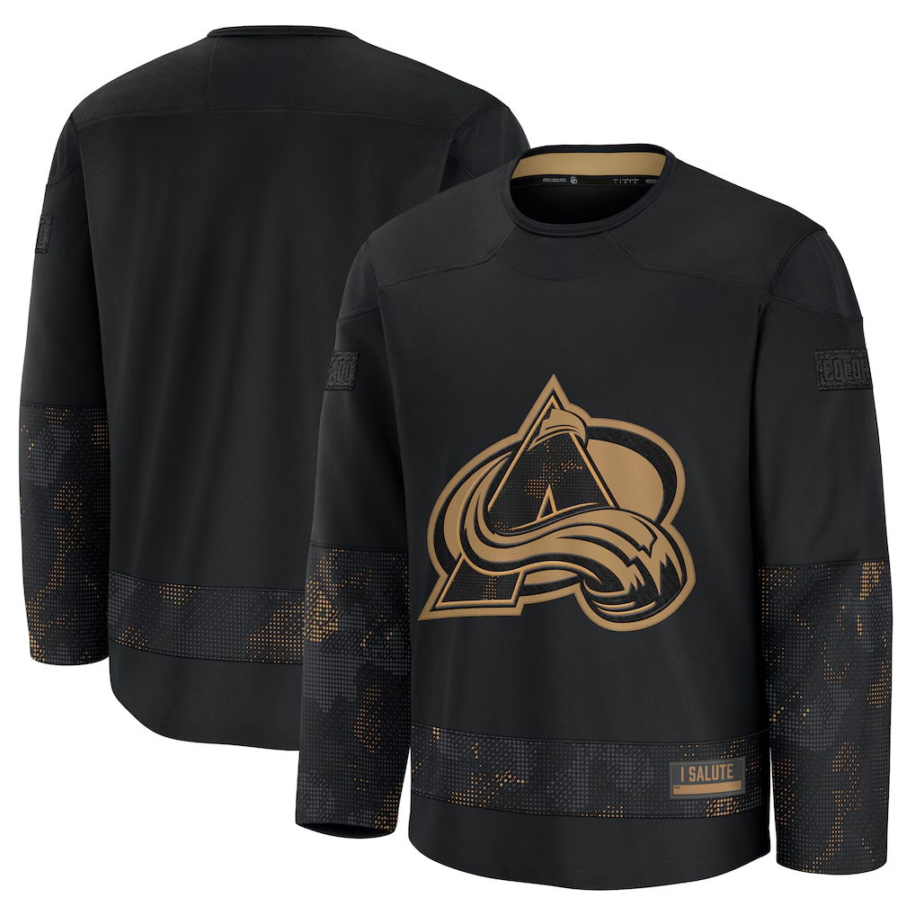Jdoa C.Avalanche Black 2024 Military Appreciation Practice Jerseys