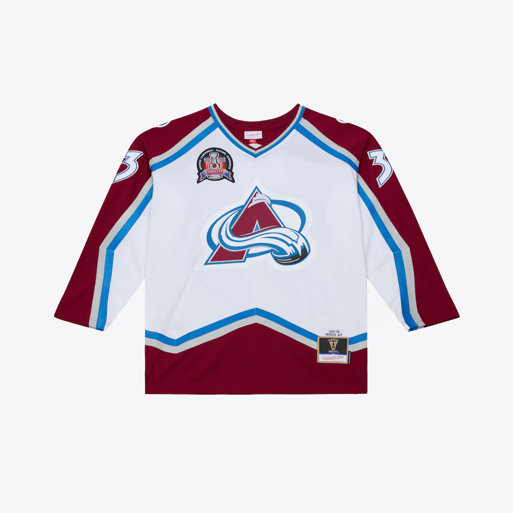 Jdoa C.Avalanche Patrick Roy Mitchell & Ness White 1995 Power Play Jerseys