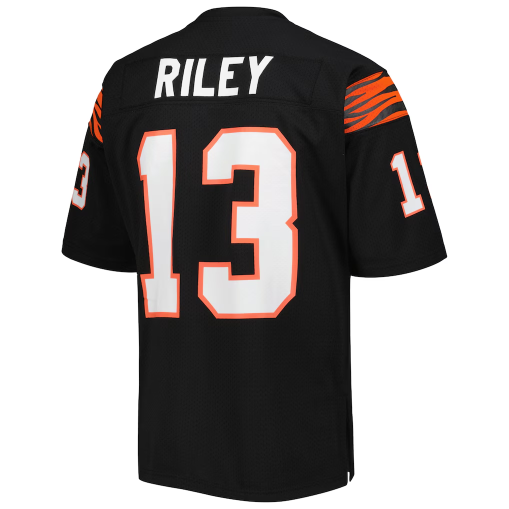 Jdoa C.Bengals 1981 #13 Ken Riley Mitchell & Ness Black Authentic Throwback Retired Player Jersey