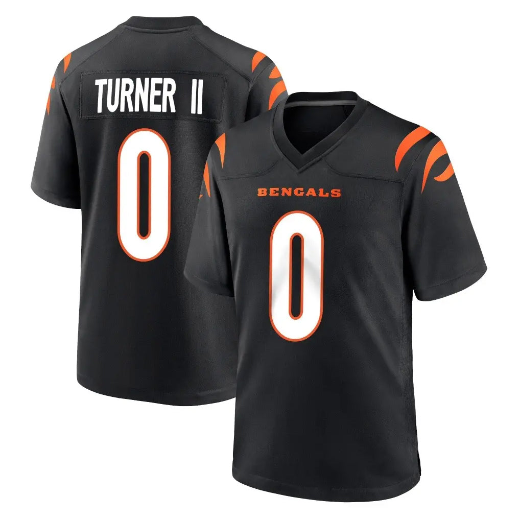 Jdoa C.Bengals #0 DJ Turner II Player Black Home Game Stitched Jerseys