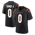 Jdoa C.Bengals #0 DJ Turner II Player Black Home Game Stitched Jerseys