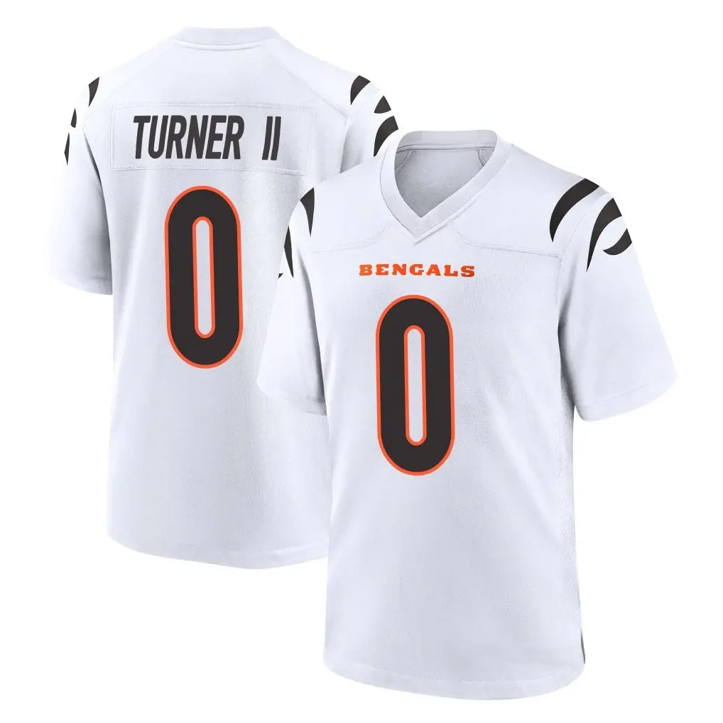 Jdoa C.Bengals #0 DJ Turner II Player White Home Game Stitched Jerseys
