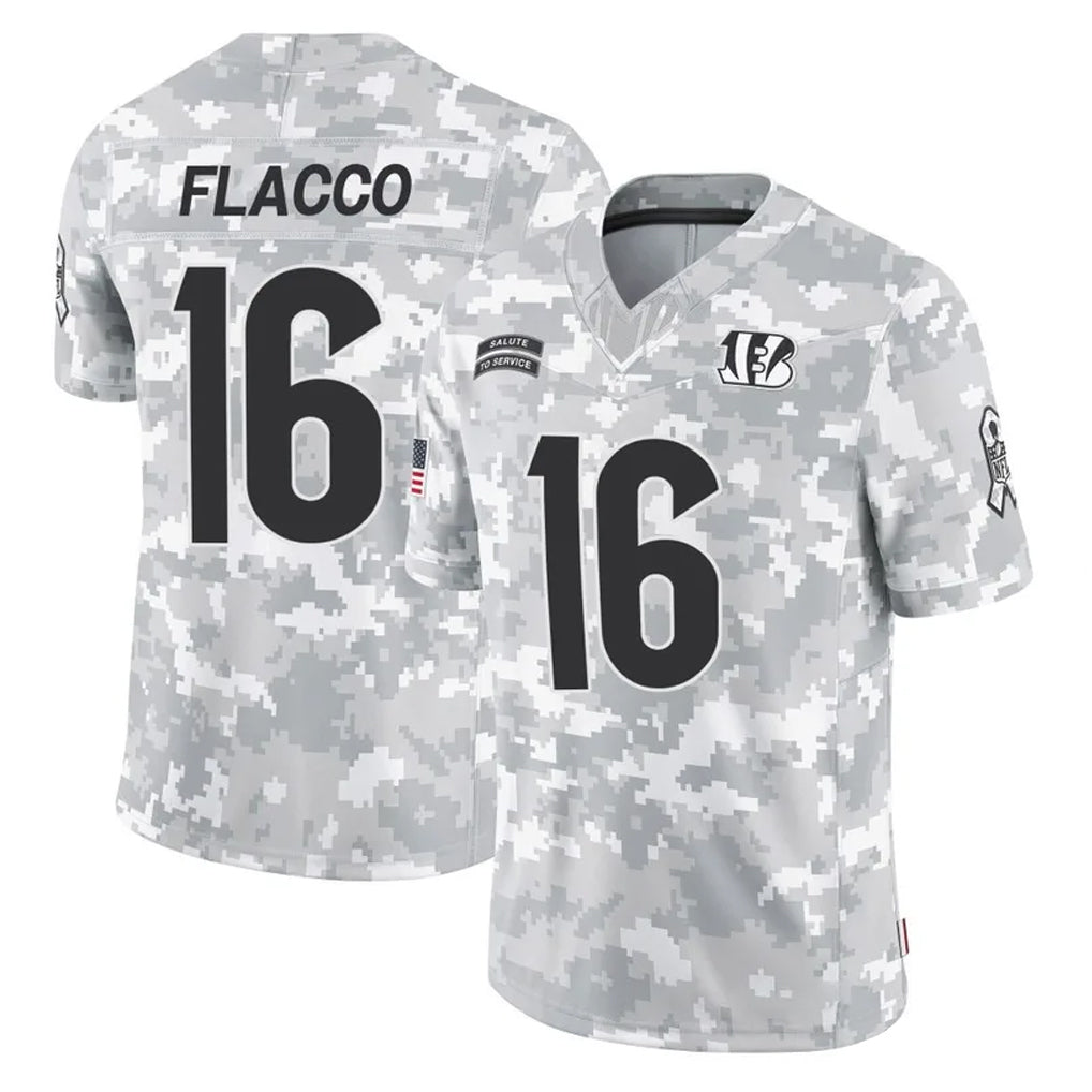 Jdoa C.Bengals #16 Joe Flacco Player Arctic Camo Salute to Service Limited Stitched Jerseys