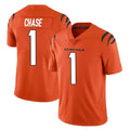 Jdoa C.Bengals #1 Ja'Marr Chase Player Orange Vapor Untouchable Limited Home Game Stitched Jerseys