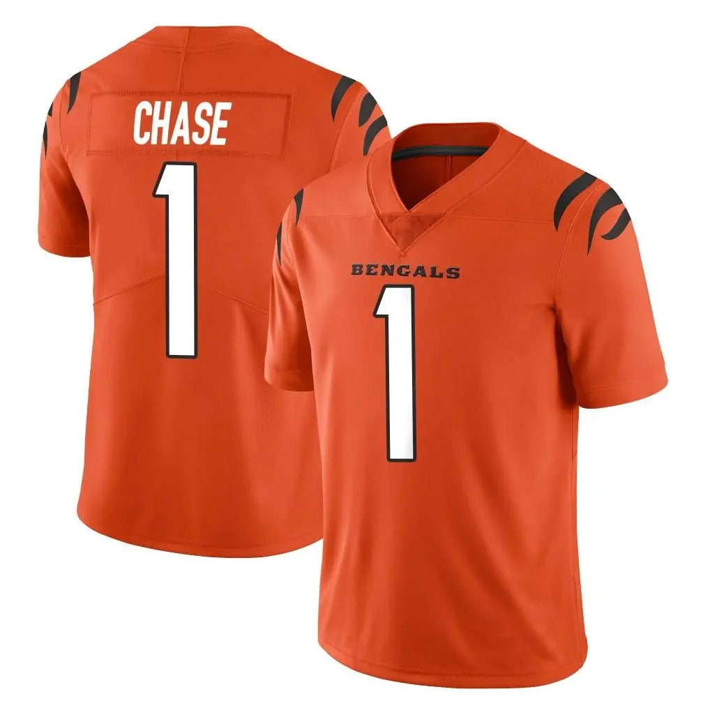 Jdoa C.Bengals #1 Ja'Marr Chase Player Orange Vapor Untouchable Limited Home Game Stitched Jerseys