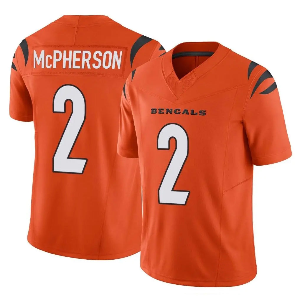 Jdoa C.Bengals #2 Evan McPherson Player Orange Vapor F.U.S.E. Limited Home Game Stitched Jerseys