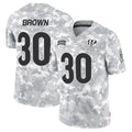 Jdoa C.Bengals #30 Chase Brown Player Arctic Camo Salute to Service Limited Stitched Jerseys
