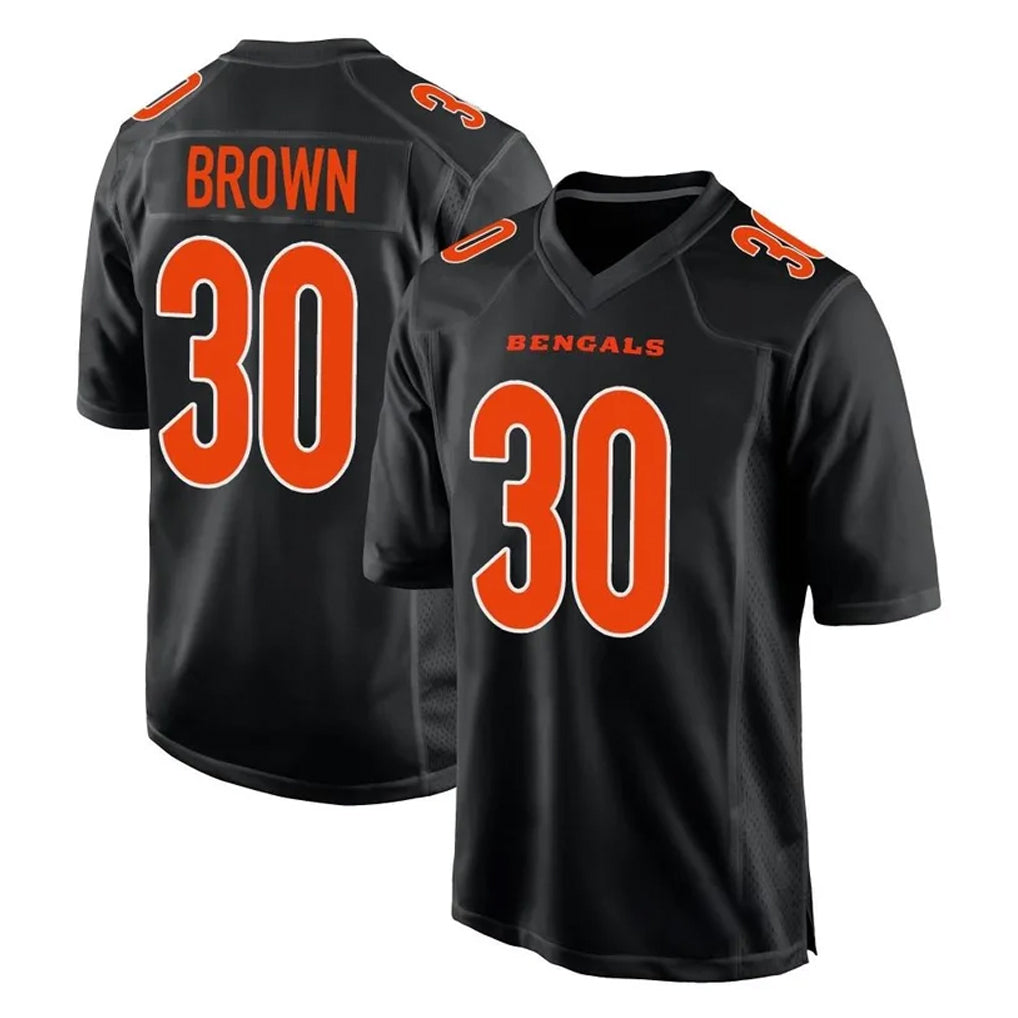 Jdoa C.Bengals #30 Chase Brown Player Black Fashion Game Stitched Jerseys