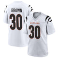 Jdoa C.Bengals #30 Chase Brown Player White Home Game Stitched Jerseys