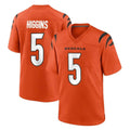 Jdoa C.Bengals #5 Tee Higgins Player Orange Home Game Stitched Jerseys