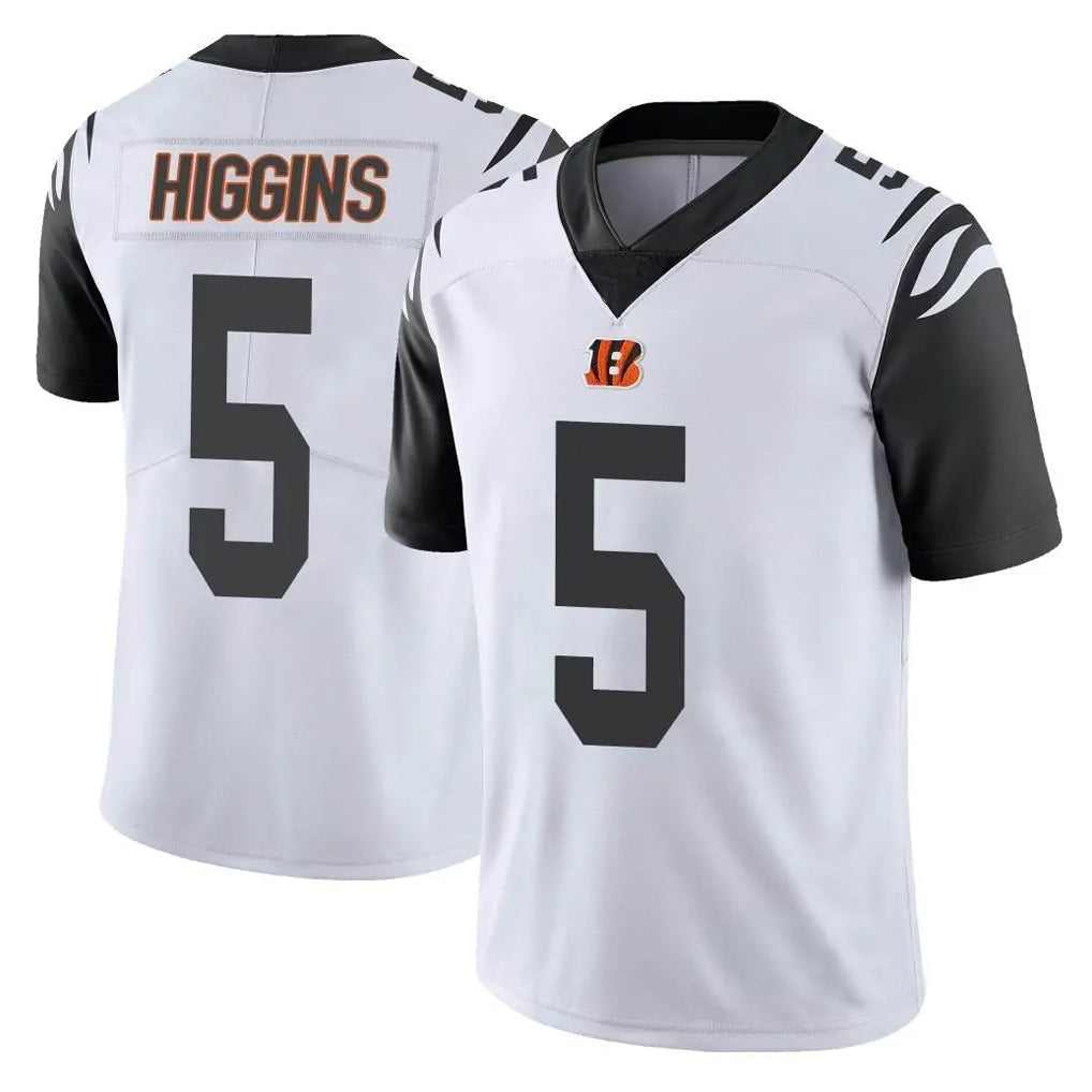 Jdoa C.Bengals #5 Tee Higgins Player White Color Rush Vapor Untouchable Limted Home Game Stitched Jerseys