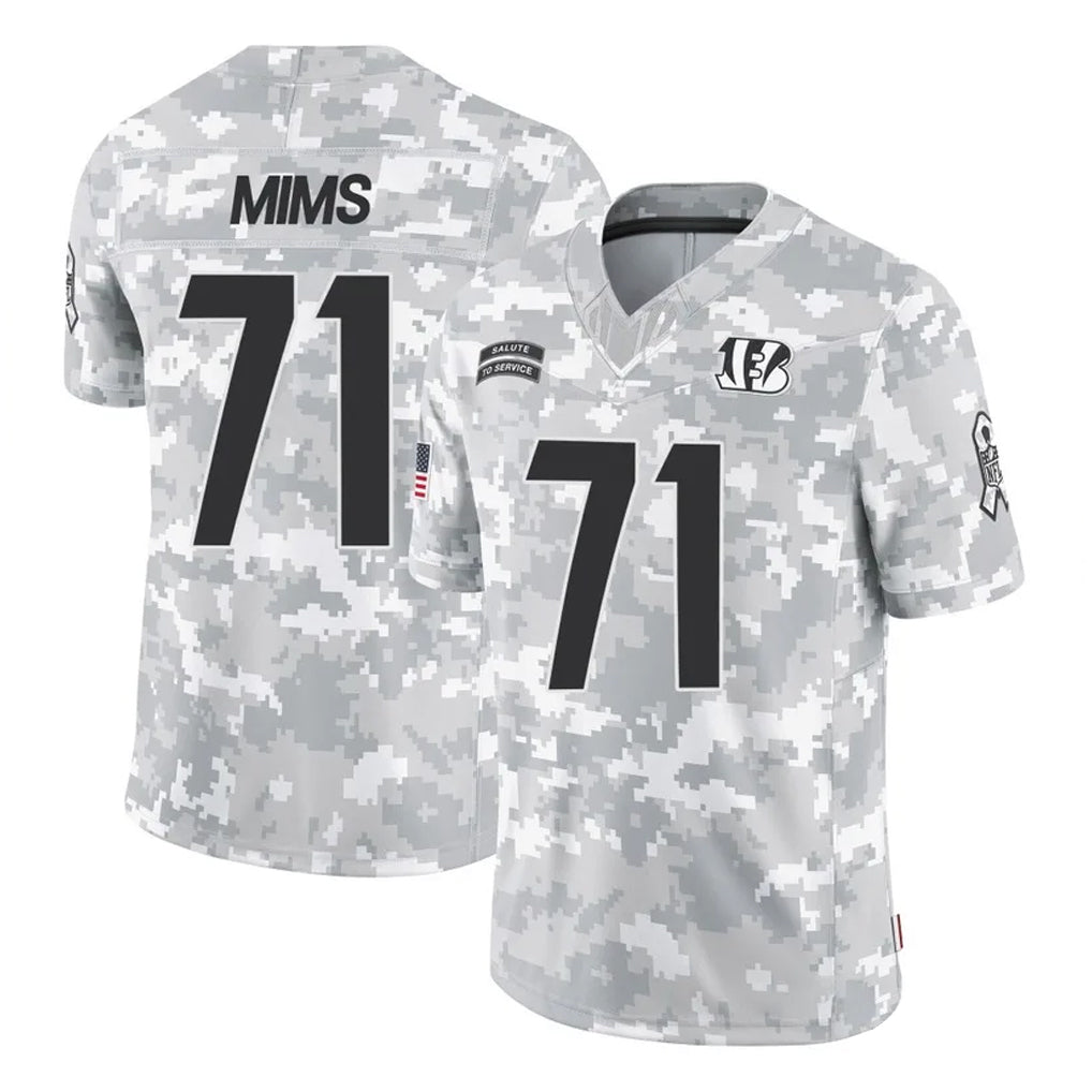 Jdoa C.Bengals #71 Amarius Mims Player Arctic Camo Salute to Service Limited Stitched Jerseys