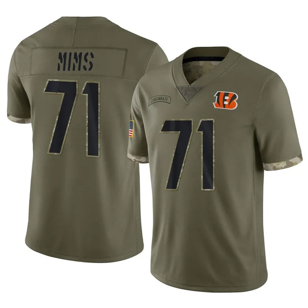 Jdoa C.Bengals #71 Amarius Mims Player Olive Salute to Service Limited Game Stitched Jerseys