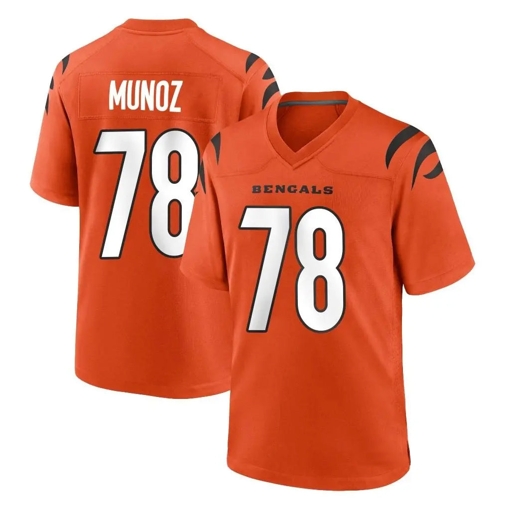 Jdoa C.Bengals #78 Anthony Munoz Player Orange Home Game Stitched Jerseys