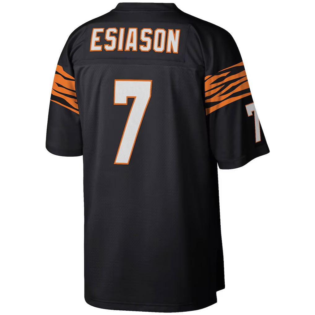 Jdoa C.Bengals #7 Boomer Esiason Mitchell & Ness Black Legacy Replica Stitched Jerseys