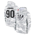 Jdoa C.Bengals #90 Kris Jenkins Jr Player Arctic Camo Salute to Service Pullover Hoodie Limited Stitched Jerseys