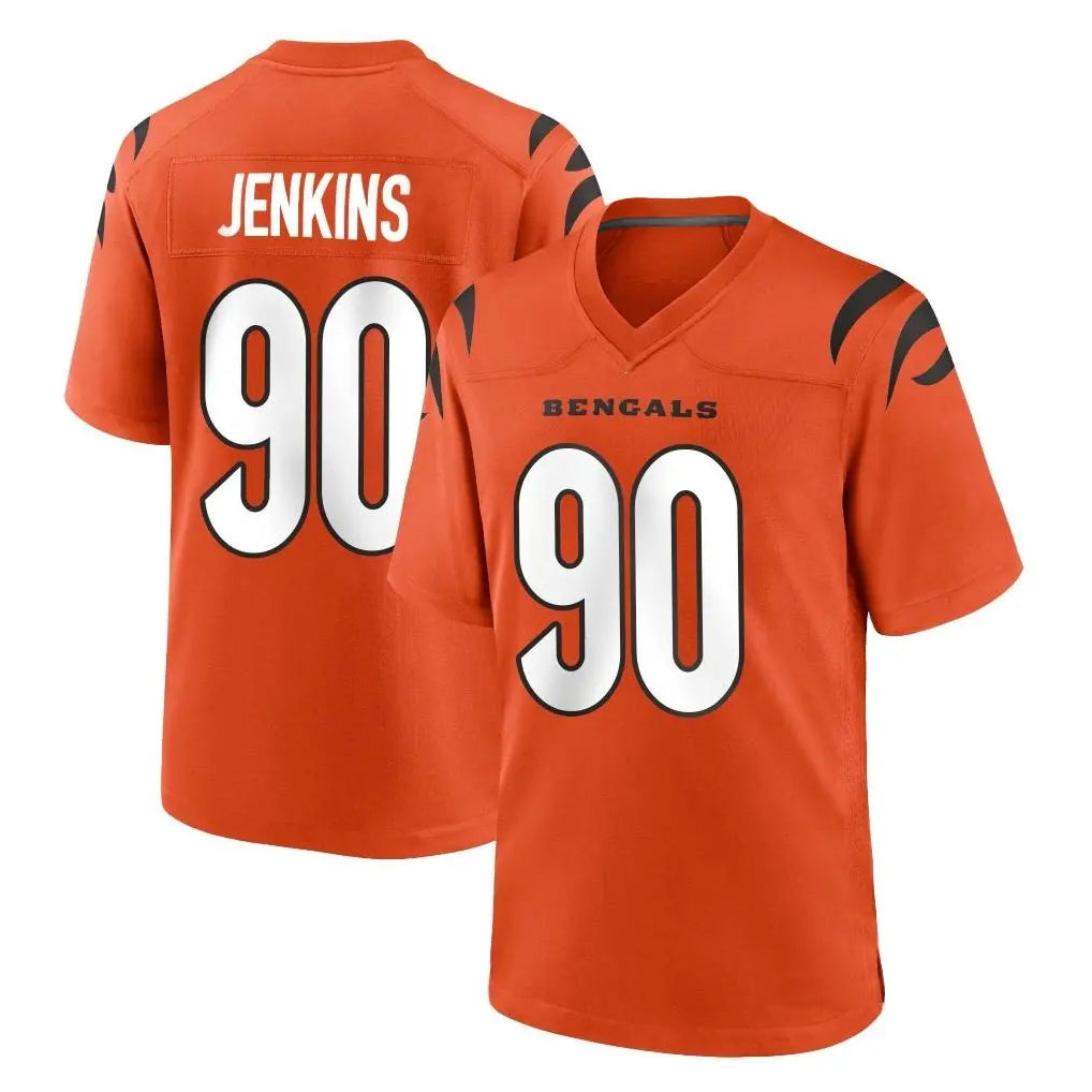 Jdoa C.Bengals #90 Kris Jenkins Jr Player Orange Home Game Stitched Jerseys