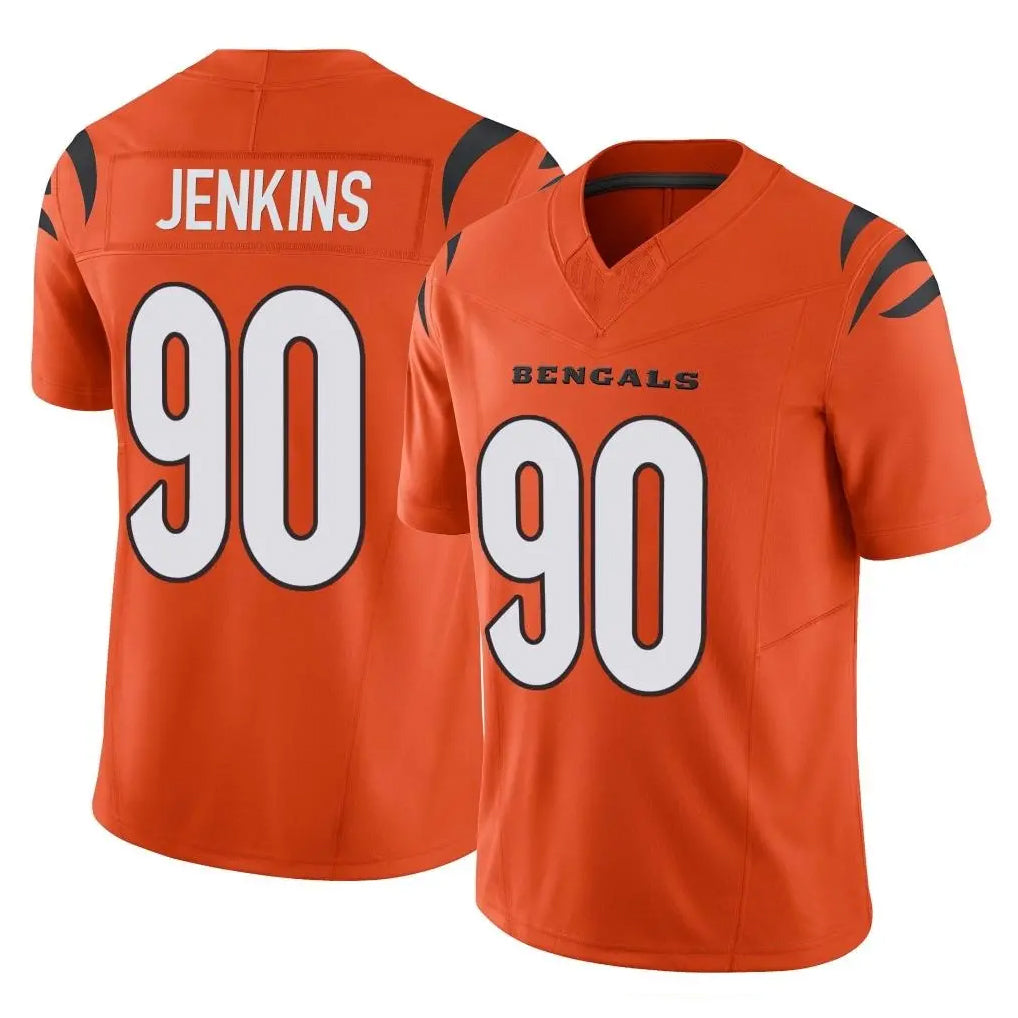 Jdoa C.Bengals #90 Kris Jenkins Jr Player Orange Vapor F.U.S.E. Limited Home Game Stitched Jerseys