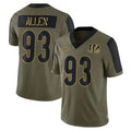 Jdoa C.Bengals #93 Jonathan Allen Player Olive Salute to Service Game Stitched Jerseys