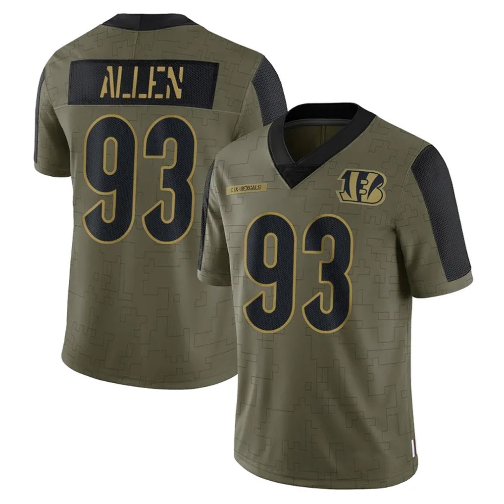 Jdoa C.Bengals #93 Jonathan Allen Player Olive Salute to Service Game Stitched Jerseys
