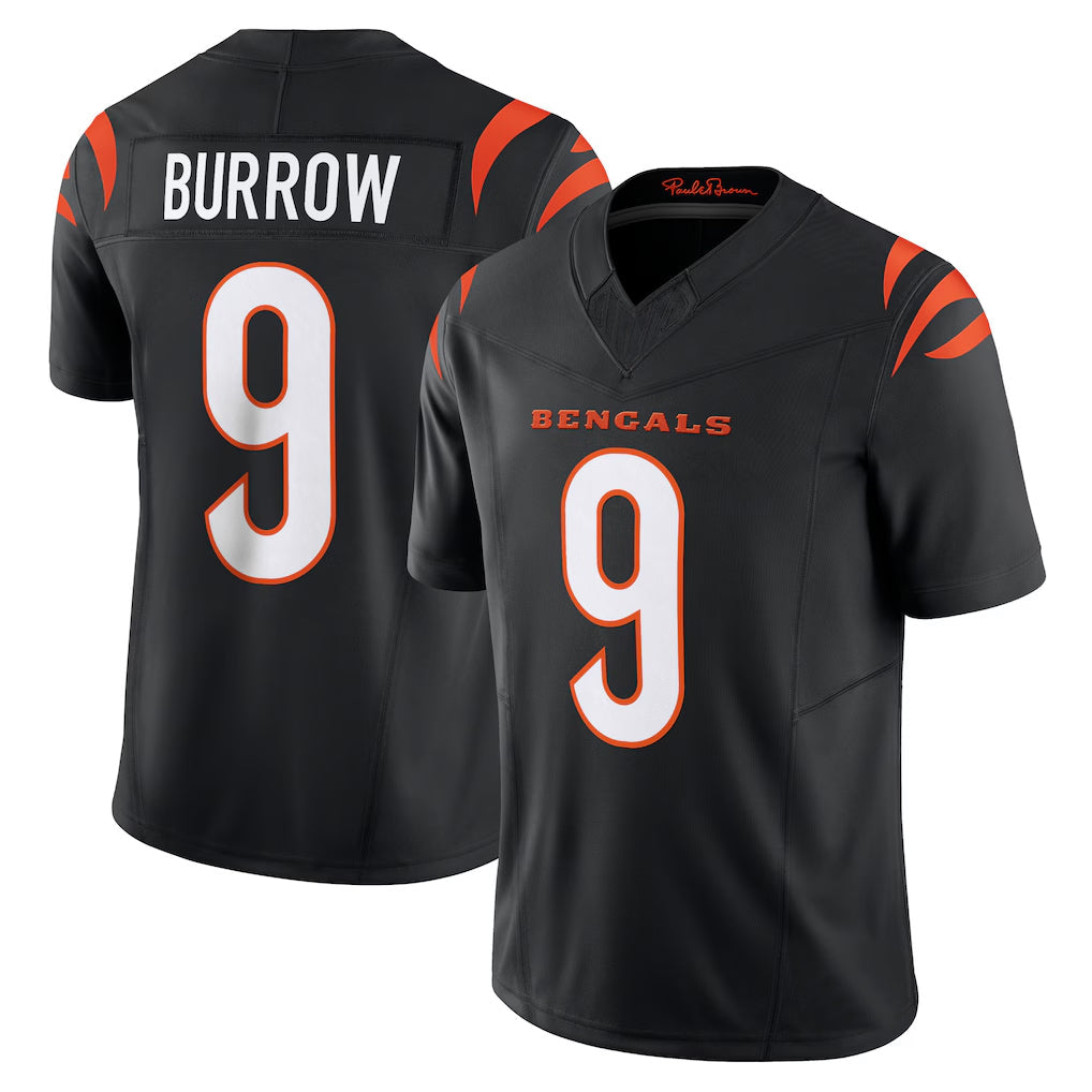 Jdoa C.Bengals #9 Joe Burrow Player Black Vapor F.U.S.E. Limited Home Game Stitched Jerseys