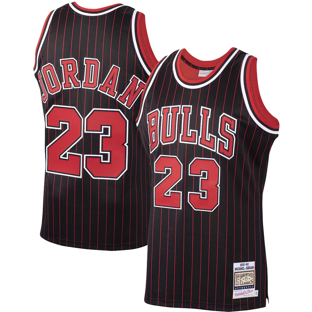 Xdoa C.Bulls #23 Michael Jordan Mitchell & Ness Black 1995-96 Hardwood Classics Authentic Jerseys