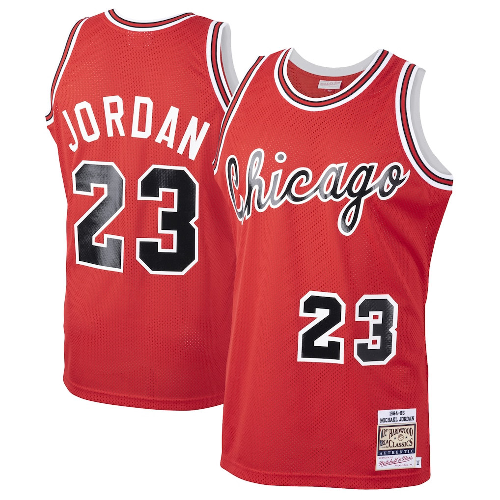 Xdoa C.Bulls #23 Michael Jordan Mitchell & Ness Red 198485 Hardwood Classics Rookie Authentic Jerseys